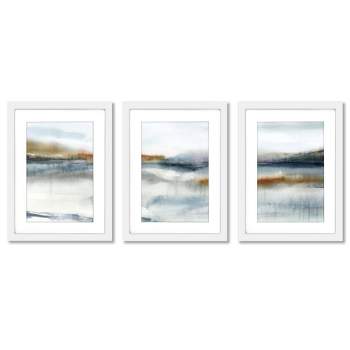 Americanflat 16 X 20 Walnut Matted Watercolor Rust By Pauline Stanley - 3  Piece Gallery Framed Print Art Set : Target