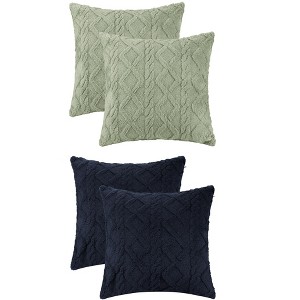 Unique Bargains 4 Pcs Solid Geometric Short Plush Throw Soft Throw Pillow Covers - 1 of 4