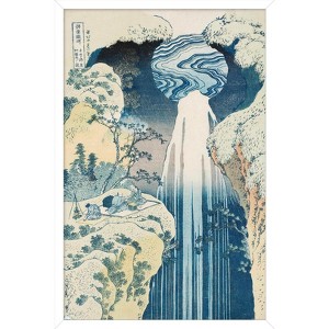 Trends International The Amida Waterfall in the Far Reaches of the Kisokaido Road Framed Wall Poster Prints - 1 of 4