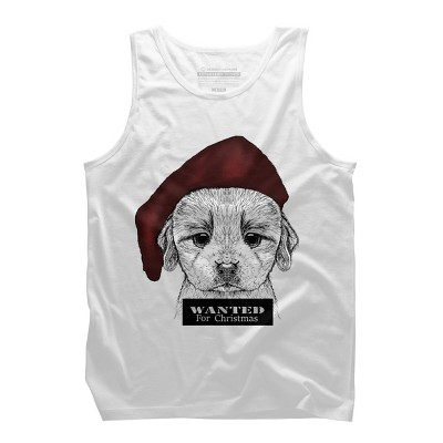 Men's Design By Humans Christmas Dog By msmart Tank Top