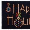HomeRoots 17" X 29" Black And Brown Christmas Happy Holidays Outdoor Coir Door Mat - 4 of 4