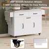 Kitchen Island with Trash Can Storage Cabinet, Rolling Kitchen Cart with Drop Leaf, Mobile Kitchen Island On Wheels For Dining Room Kitchen - 4 of 4