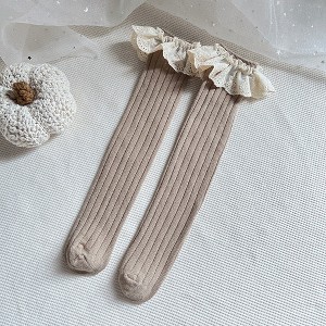 MyKids-USA Baby Kids Girls Lace Trim Patchwork Design Breathable Stocking Socks - 1 of 2