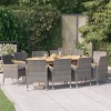 vidaXL Patio Dining Set Outdoor Dining Set Table and Chair Set for Garden - Gray 11 Piece with Cushions - 2 of 4