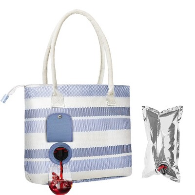 Tirrinia Wine Purse Tote Bag with Hidden Dispenser, Insulated Large Wine Carrier Set with Wine Bladder – Perfect Wine Gift
