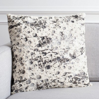 White Faux Fur Kids Square Pillow Set