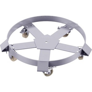 Heavy-Duty 55 Gallon Steel Drum Dolly - 1220LB Capacity Barrel Caddy with 5 Swivel Casters - 1 of 4