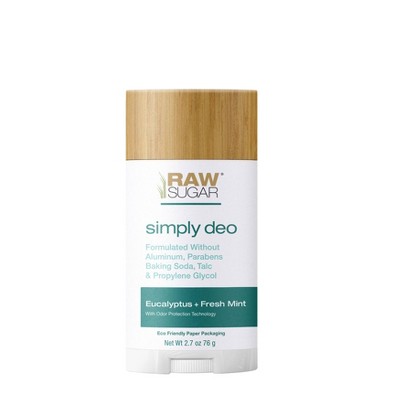 Raw Sugar Simply Deo Eucalyptus + Fresh Mint Deodorant - 2.7oz