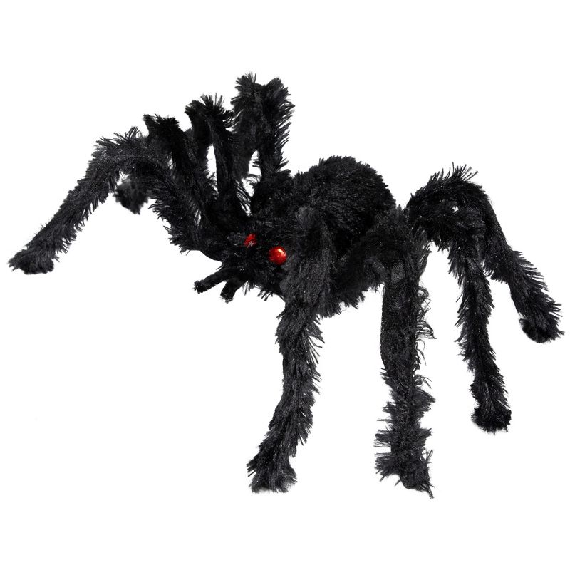 Northlight 27.5" Fuzzy Spider with Red Eyes Halloween Decoration, 3 of 8