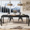 Gulches Industrial Rustic Series Contemporary Industrial Black & Rustic Wood Grain Thick MDF 78 in Heavy-Duty Metal Frame Base Dining Table Seats 6-8 - 4 of 4