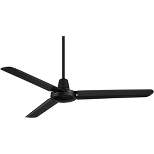 52" Casa Vieja Plaza DC Industrial Rustic 3 Blade Indoor Outdoor Ceiling Fan with Remote Control Matte Black Damp Rated for Patio Exterior House Home