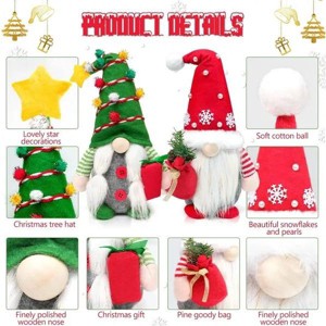 2Pcs Christmas Gnomes Plush Decorations, Christmas Elf Gnomes Swedish Tomte Plush Gnome - Xmas Thanksgiving Home Party Ornaments Boy Girl Decor - 1 of 4