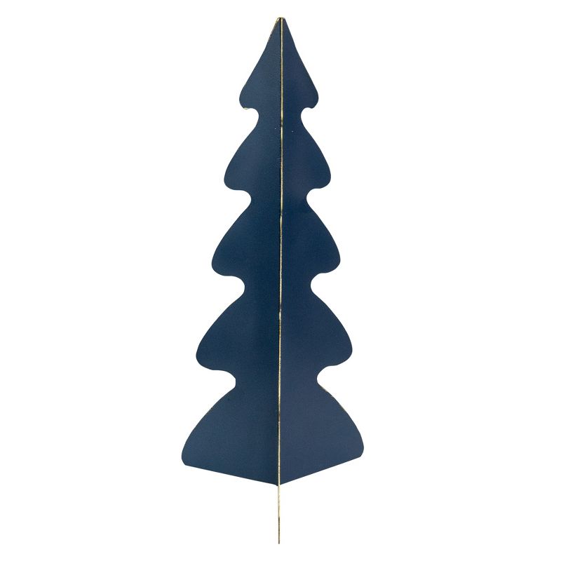 Northlight 15" Blue Triangular Christmas Tree with a Curved Design Tabletop Decor, 5 of 6