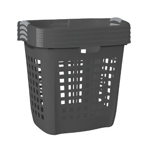 Sterilite Ultra Easy Carry Laundry Basket, 2.1 Bushel with Handles, Grey, 4 Pack - 1 of 4