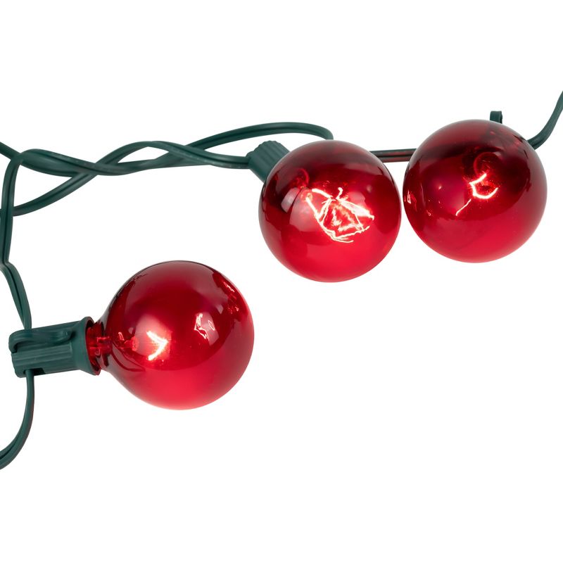 Northlight 10-Count Red G50 Globe Christmas Patio Lights- 9ft, Green Wire, 5 of 7