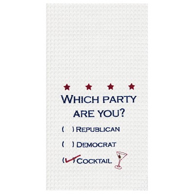 C&F Home Which Party are You? Waffle Weave Cotton Kitchen Towel