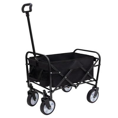 Grungis Expandable Folding Wagon for Camping,Rolling cart with Dual-Layer Storage,All Terrain Beach Wagons for Camping Shopping