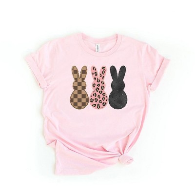 Simply Sage Market Women's Triple Bling Bunnies Short Sleeve Graphic Tee - 2XL - Pink