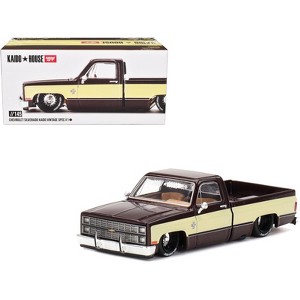 Chevrolet Silverado Truck "KAIDO Vintage Spec V1" Brown with Cream Sides "Kaido House" Special 1/64 Diecast Model Car by Mini GT - 1 of 4