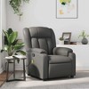 vidaXL Gray Faux Leather Massage Recliner Chair - Manual Recline, Vibration Massage, Side Pocket, Sturdy Frame for Living Room, Lounge - 2 of 4
