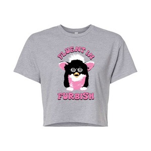 Women's - Furby - Fluent In Furbish Cropped Graphic T-Shirt - 1 of 4