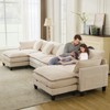 Modular Sectional Sofa,Corduroy Cloud Couch with Movable Ottoman & Throw Pillows, Modern L/U-Shaped Sofa,Comfy Deep Seat Couch for Living Rooms - 2 of 4
