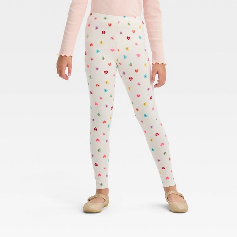 Girls' Cozy Leggings - Cat & Jack™ Cream XS