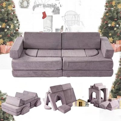Vipbear modular combination sofa, DIY creative modular game sofa, convertible foam game pad creative game room floor furniture, purple