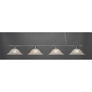 Toltec Lighting Oxford 4 - Light Island Pendant Light in  Brushed Nickel with 16" Amber Marble Shade - 1 of 1