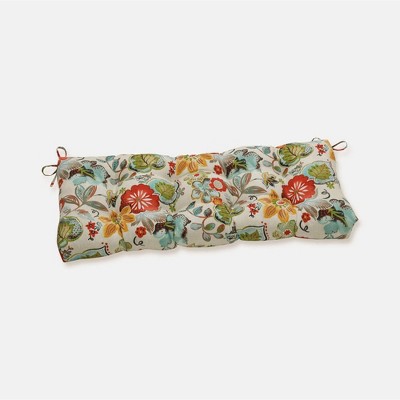 18"x44" Alatriste Indoor/Outdoor Bench Cushion Ivory - Pillow Perfect: Fade & Water-Resistant, Reversible Patio Seat