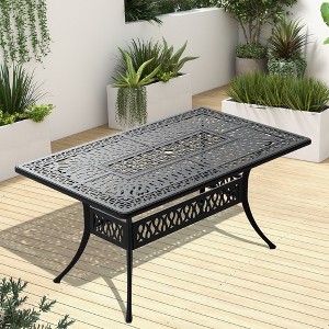 PAGED Aluminum Outdoor Dining Table Elegant Patio Table with Removable Ice Bucket for Patio, Deck, Poolside - 1 of 4