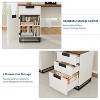 Farmhouse Home Office Desk,White Computer Desk with Storage,59" Desk Table with 4 Drawers and a Storage Cabinet,Wooden Desks for Bedroom,Home Office - 3 of 4
