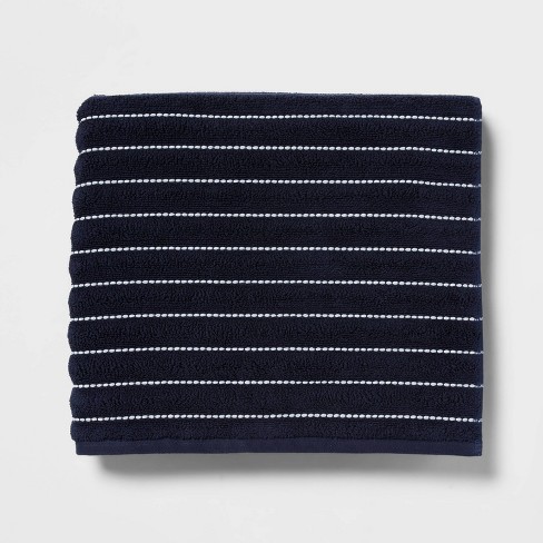 Navy and white discount striped bath towels