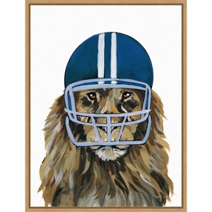 Amanti Art Football Lion by Yvette St. Amant Framed Canvas Wall Art - 1 of 4