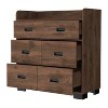 Okak Dresser for Bedroom with Double Drawer & 4 Single Drawers, Wood Chest of Drawers Closet Storage Cabinet Organizer for Living Room Hallway, Brown - 3 of 4
