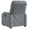 vidaXL Massage Recliner Chair for Elderly - Gray Faux Leather Manual Reclining Armchair with Cup Holders, Side Pocket, and 6-Point Vibration Massage - 4 of 4