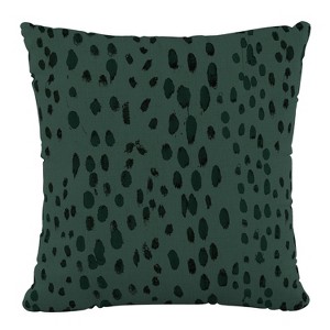 18"x18" Linen Leopard Polyester Square Throw Pillow Emerald - Skyline Furniture - 1 of 4