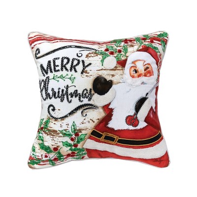 C&F Home Merry Christmas Santa 18" x 18" Printed and Embroidered Throw Pillow
