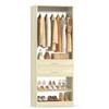 Besiost 25-In Closet Organizer with Wood Drawers and Shoe Rack, Freestanding Closet System with Hanging Rods - - 2 of 4