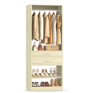 Aheaplus Freestanding Closet Organizer with Drawers and Shoe Rack, Walk-In Closet System with Hanging Rods - 1 of 4