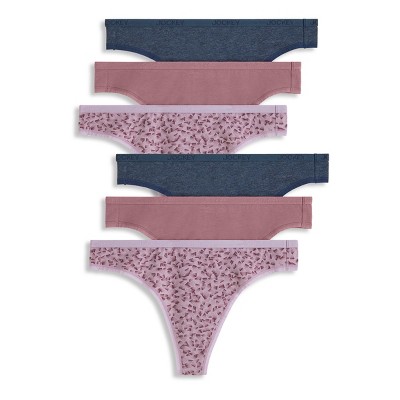 Jockey Women's Organic Cotton Stretch Logo Thong - 6 Pack