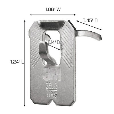 3M 25lb Hardened Steel Drywall Picture Hanger with Spot Marker, 4-Pack