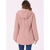 INSPIRE CHIC Women's Winter Coats Drawstring Waist Front Pockets Faux Fur Hooded Parka Barn Jackets - 4 of 4