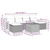 vidaXL 7 Piece Patio Sofa Set with Cushions Black Poly Rattan - Black and Cream With Table - 3 of 4