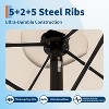 15FT Rectangular Patio Umbrella with Base, Solar Lights & Crank Handle, UV Protective Canopy for Outdoor Dining, Poolside - 4 of 4