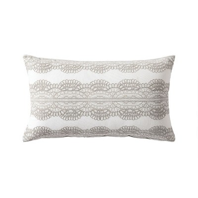 Linen Classique Lace Reversible Decorative Pillow Taupe