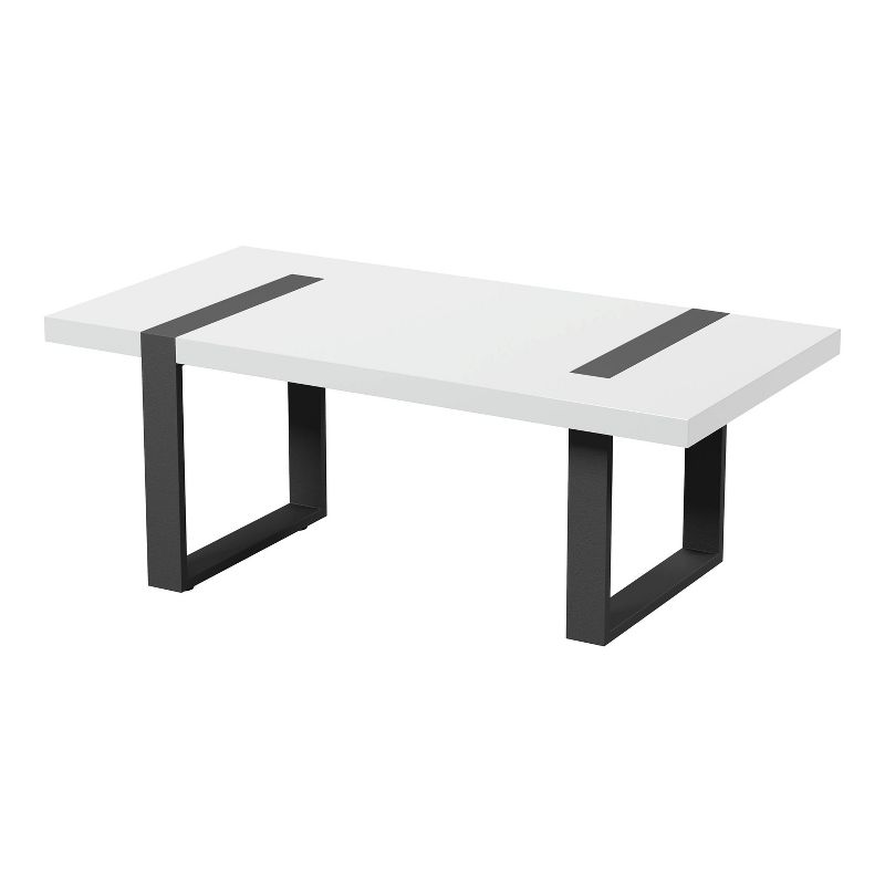 Druse Coffee Table with U-Shaped Legs White/Black - miBasics, 3 of 9