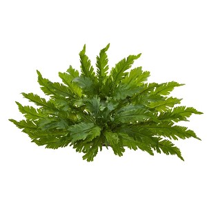 15" x 26" Artificial Fern Ledge Plant in Basket - Nearly Natural: Indoor Silk Greenery Decor - 1 of 3