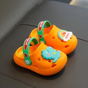 MyKids-USA Baby Cartoon Animal & Rainbow Patched Pattern Colorful Soft Bottom Slippers - 1 of 4