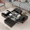 Mayeerty Coffee Table with Storage, Square Cocktail Table with Extendable Sliding Tabletop, Center Table for Living Room, 31.5"x 31.5" - 2 of 4